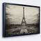 Designart - Vintage View of Paris France - Cityscape Photo Canvas Print in Black Frame